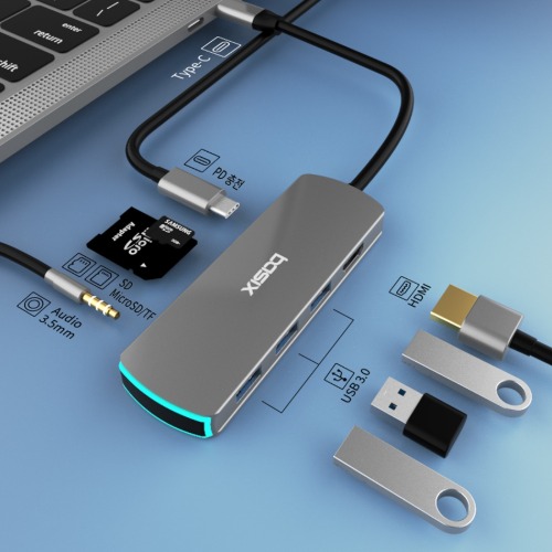 디에이치스타일 온라인 스토어 C타입 멀티허브 8포트 맥북 Audio USB SD HDMI BS8P EDT-TL-6